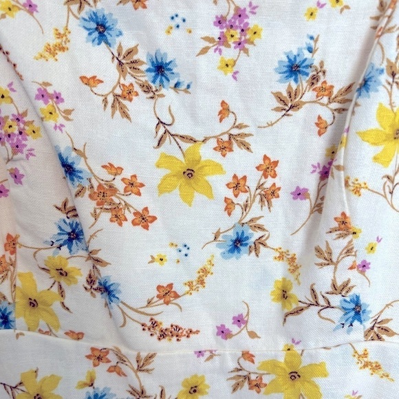 Old Navy Yellow Floral Cami Linen Pockets Dress Size S - Picture 4 of 9